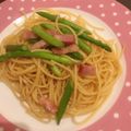 ONE★MAYU★'s cooksnap of when they made 簡単！アスパラとベーコンのペペロンチーノ.