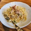 麻's cooksnap of when they made 簡単！長ネギとツナの和風ガーリックパスタ.