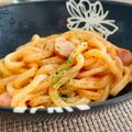 なぎ茶's cooksnap of when they made レンジで簡単ランチ＊ナポリタン風うどん.