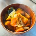 azbjbn's cooksnap of when they made かぼちゃと人参と玉ねぎのみそ汁.