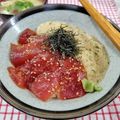 在宅勤務のおじさん's cooksnap of when they made 材料切るだけ簡単！☆鮪の山かけ丼☆漬け丼.