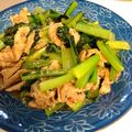 視力１．５'s cooksnap of when they made 豚肉と小松菜のニンニク醤油炒め.