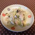 龍青空ママ's cooksnap of when they made キャベツとベーコンのカルボナーラ風♬.