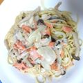 kaopapa's cooksnap of when they made 激うま！♫焼銀鮭のクリームスパゲティ♫.
