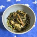 mmameco's cooksnap of when they made ★大根の皮と人参･ﾜｶﾒのｺﾞﾏ酢炒め★.