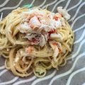 ミセスエメラルド's cooksnap of when they made カニ味噌をのせて♪簡単カニクリームパスタ.