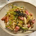haruko 's cooksnap of when they made ベーコンとほうれん草の和風パスタ.