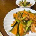 ma2kaboch's cooksnap of when they made かぼちゃとアスパラガスのにんにく炒め.