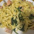 白いトラ's cooksnap of when they made サーモンとほうれん草のクリームパスタ.