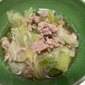 どまた's cooksnap of when they made キャベツと豚挽肉のねぎごまスープ.