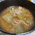 yaojun's cooksnap of when they made 冬瓜と豚ひき肉のあんかけ煮.