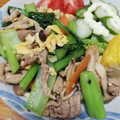 クックHBQ370☆'s cooksnap of when they made タレが絡む☆豚肉と卵、小松菜の炒めもの.