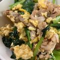 キュキュットさん's cooksnap of when they made 豚バラ・小松菜・卵だけ！ シンプル塩炒め.