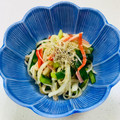 あっこ姉's cooksnap of when they made 大根・胡瓜とカニ蒲鉾のとろろ昆布あえ♪.