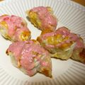 いっちゃん404's cooksnap of when they made 冷凍パイシートで♡苺チョコクロワッサン.