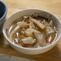 料理初心者imsk's cooksnap of when they made ひら天とキャベツの煮物.