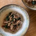 みるく茶's cooksnap of when they made ほうれん草＆豚コマ丼（ビビンバ風）.