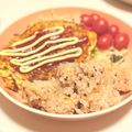 mimimi's cooksnap of when they made たまごバーグ＊ハンバーグとオムレツが合体.