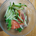 あゆはと's cooksnap of when they made ♪きゅうりトマトオクラ茗荷のごま油和え♪.