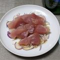 みさんがパパ's cooksnap of when they made キハダマグロのヅケと紫玉ねぎのタパス.