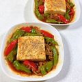 みぽぽ37's cooksnap of when they made 神☆豚バラキムチ豆腐&ピーマンレンジ7分.