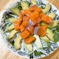 かな's cooksnap of when they made 新玉ねぎとアボカドとサーモンのサラダ.
