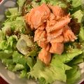 caruga's cooksnap of when they made レタスの鮭サラダ.