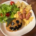 まん☆まる's cooksnap of when they made 簡単♪おばけかぼちゃ★ハロウィンキャラ弁.
