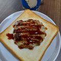 ponnko's cooksnap of when they made コロッケトースト.