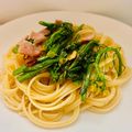 rosyrose's cooksnap of when they made 菜の花とベーコンのペペロンチーノ風パスタ.