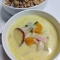 ちょちょこ✫'s cooksnap of when they made かぼちゃとさつまいものクリームスープ！.