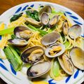 kinniko's cooksnap of when they made 小松菜とあさりのパスタ.