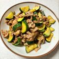 ☆mami's cooksnap of when they made ズッキーニと豚肉のオイスターソース炒め.