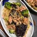 TeruAke's cooksnap of when they made 鮭と揚げなすの冷製パスタ.