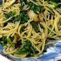 純子50Plus's cooksnap of when they made 春菊とキノコのスパゲティ♪.