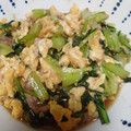 クック4L6GHC☆'s cooksnap of when they made タレが絡む☆豚肉と卵、小松菜の炒めもの.