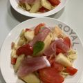 ♪ひつじ's cooksnap of when they made 夏季限定☆桃と生ハムとトマトの冷製パスタ.