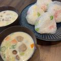 ともか's cooksnap of when they made カラフルおむすびと具だくさん豆乳スープ.