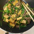 もも's cooksnap of when they made 簡単＊旨い＊厚揚げとニラと挽肉の中華炒め.