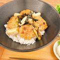 のんちごはん♡'s cooksnap of when they made 鶏挽肉と長ネギだけ！簡単つくね丼.
