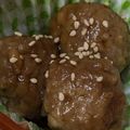 ひぃたろぉ～♪'s cooksnap of when they made お弁当！レンジで簡単、甘辛(冷凍)肉団子.