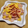♡ナムギュ♡'s cooksnap of when they made 甘い卵のハム入りスクランブルエッグ.