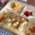 クック49L4Ho☆'s cooksnap of when they made 角切りリンゴトースト♡シナモンがけ.