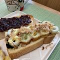 ビートルズ食堂's cooksnap of when they made しらす＊海苔＊竹輪のトースト.