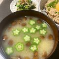 yum＊chim's cooksnap of when they made オクラとなめこのみそ汁.