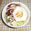 クックS076PG☆'s cooksnap of when they made ハワイアン風デミハンバーグなロコモコ丼.