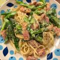 _yuzu_7's cooksnap of when they made アスパラとベーコンのクリームパスタ.