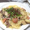 おにもつちゃん's cooksnap of when they made アヒージョの残りでペぺロンチーノ.