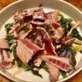 さすらい's cooksnap of when they made かつおのたたきガーリックほうれん草サラダ.