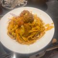 海亜's cooksnap of when they made ワンパンで簡単！ミートボールパスタ.
